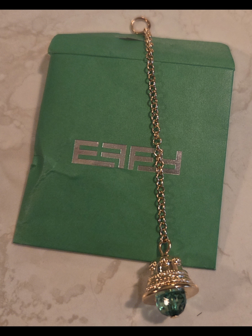 Effy Gold-tone Bell Pendant Necklace with Green Crystal